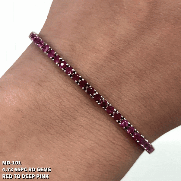 4.73 Cts. Sapphire Ruby Pint to Red Tennis Bracelet