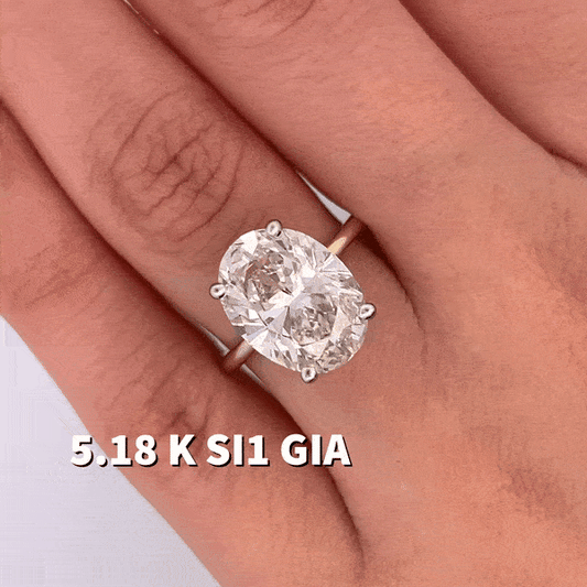5.18 Cts Natural Diamond Oval Shape Engagement Ring