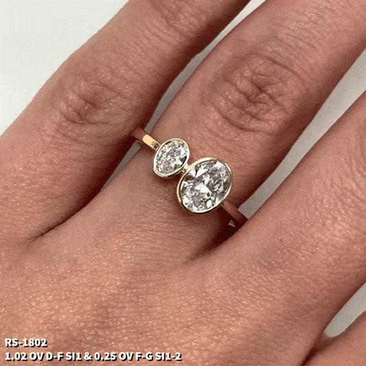 1.27 Cts Natural Diamond Double Oval Ring