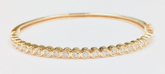18k Rg 1.19 Rd Tcw Half Circles Bangle