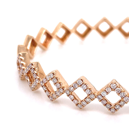 Brazalete de medio diamante de 18 k Rg 1,25 Rd Tcw