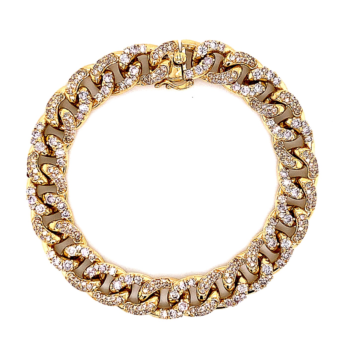 Brazalete de eslabones medianos de 18 k Yg 4.01 Rd Tcw