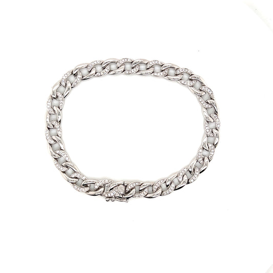 18k Wg 1.13 Rd Tcw Link Diamond Bracelet