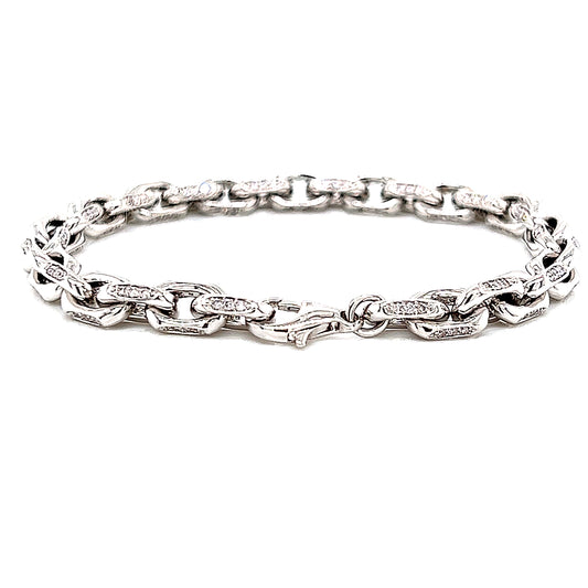 18k Wg 1.30 Rd Tcw Link Diamond Bracelet