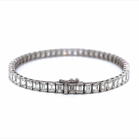12.67 Cts Natural Diamond Emerald Cut Tennis Bracelet