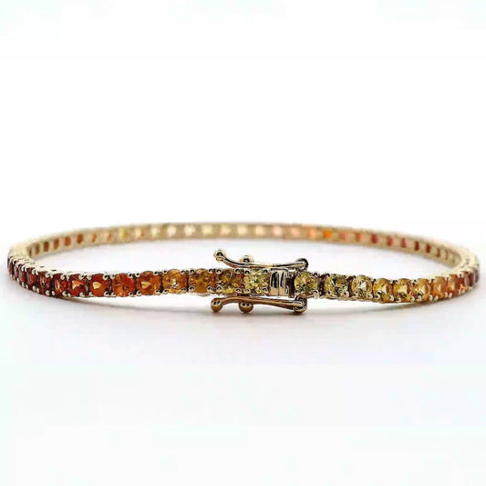 6.04 Cts Rainbow Sapphire Tennis Bracelet