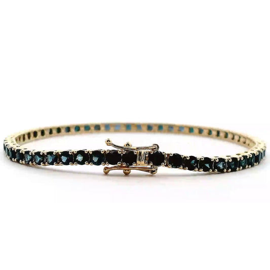 6.51 Cts Blue Saphire Tennis Bracelet