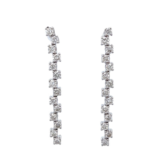 18k Wg 1.54 Rd Tcw Diamond Drop Earrings