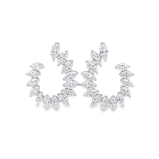 7.71 Cts Natural Diamond Curve Pear Shape Earrings