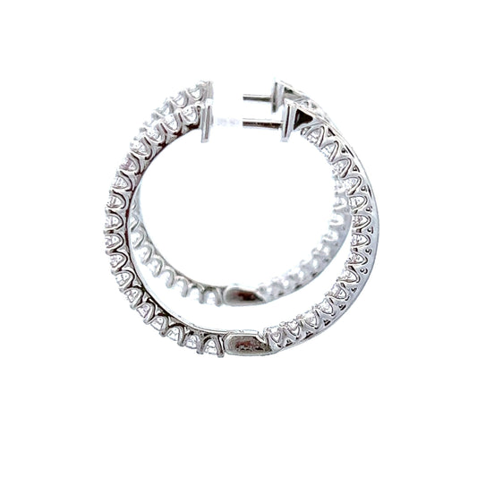 Aretes tipo argolla de 18 k Wg 1,09 Rd Tcw