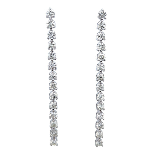 18k Wg 2.44 Rd Tcw Drop Diamond Earrings