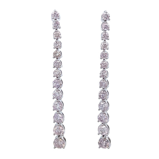 3.27 Cts. Nautal Diamond Line Drop Earrings