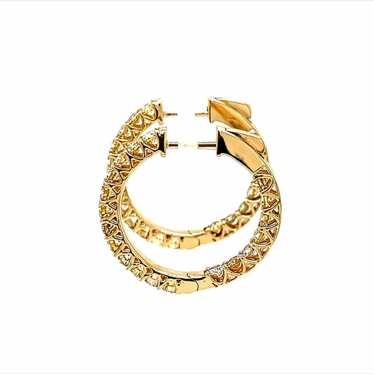 Aretes pequeños de aro de 14 k Yg 2,68 Rd Tcw