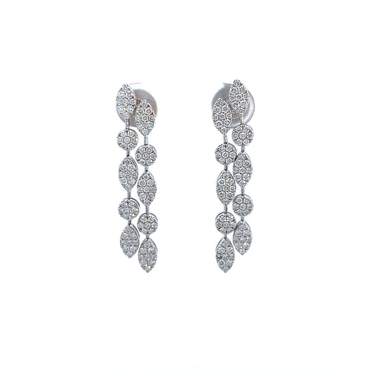 Aretes de hoja caída de 18k Wg 1.12 Rd Tcw