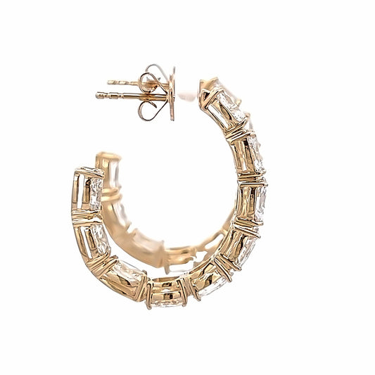 3.49 Cts. Natural Oval Cut Diamond Hoop Earrings
