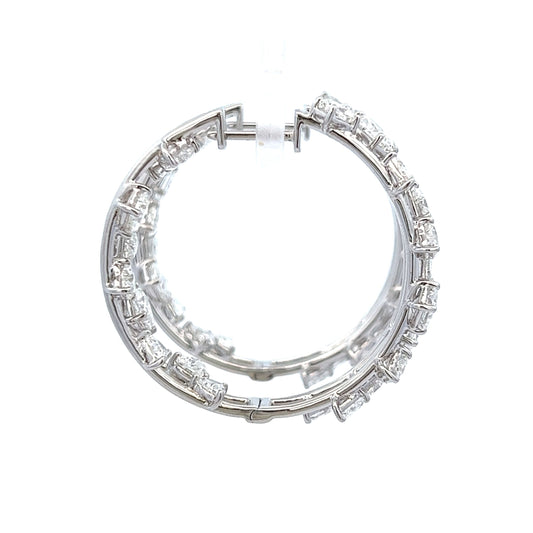 5.53 Cts Natural Mix Shape Diamond Hoop Earrings
