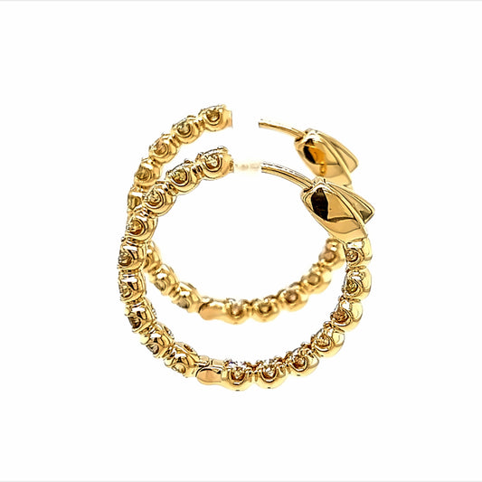 6.26 Cts Natural Diamond Hoop Earrings