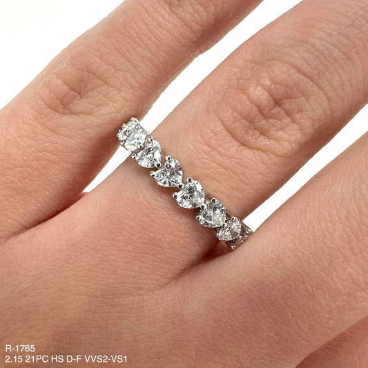 2.15 Cts Natural Diamond Heart Shape Eternity Band