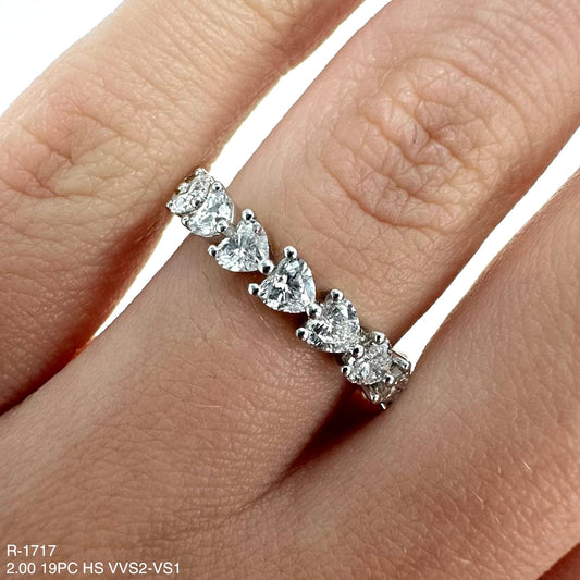 Anillo de eternidad con forma de corazón de diamante natural de 2,00 quilates