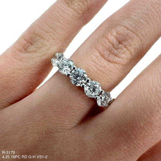 4.25 Cts Natural Diamond Round Eternity Band