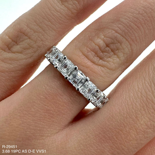 3.68 Cts Natural Diamond Asscher Cut Eternity Band