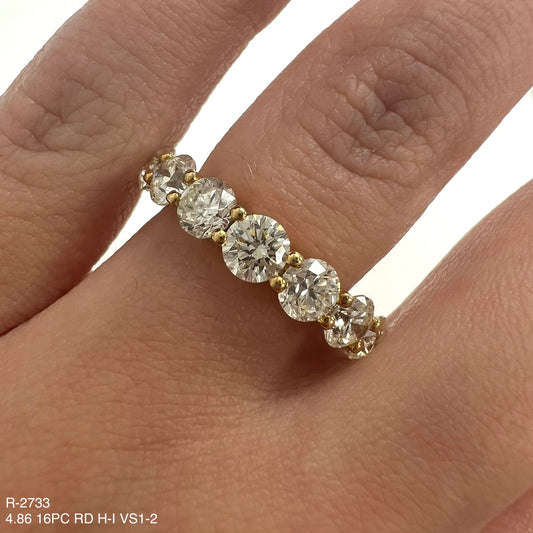 4.86 Cts Natural Diamond Round Eternity Band