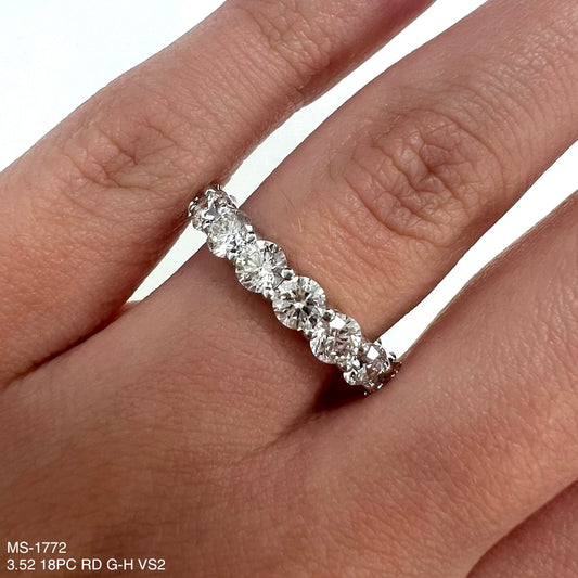 3.52 Cts. Natural Diamond Round Eternity Band