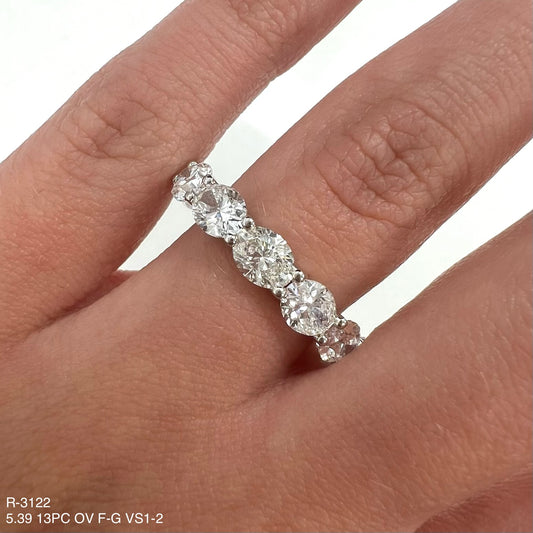 5.39 Cts Natural Diamond Oval Eternity Band