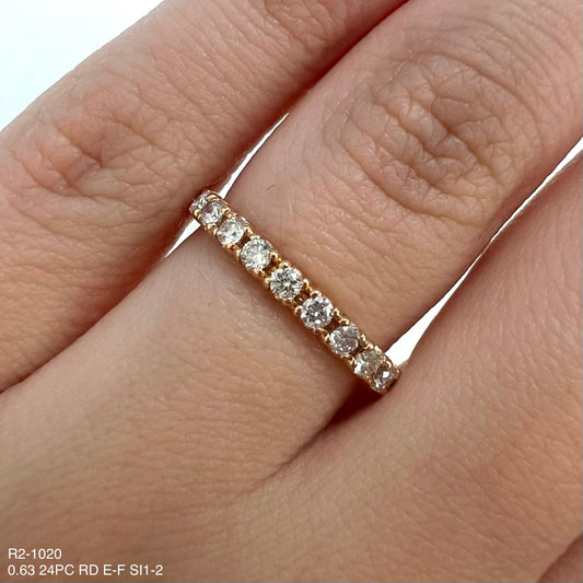 0.63 Cts Natural Diamond Round Eternity Band