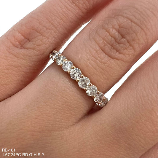 1.67 Cts Natural Diamond Round Eternity Band