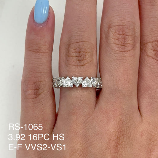 3.92 Cts Natural Diamond Heart Shape Eternity Band