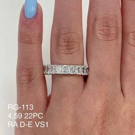4.59 Cts Natural Diamond Radiant Cut Eternity Band