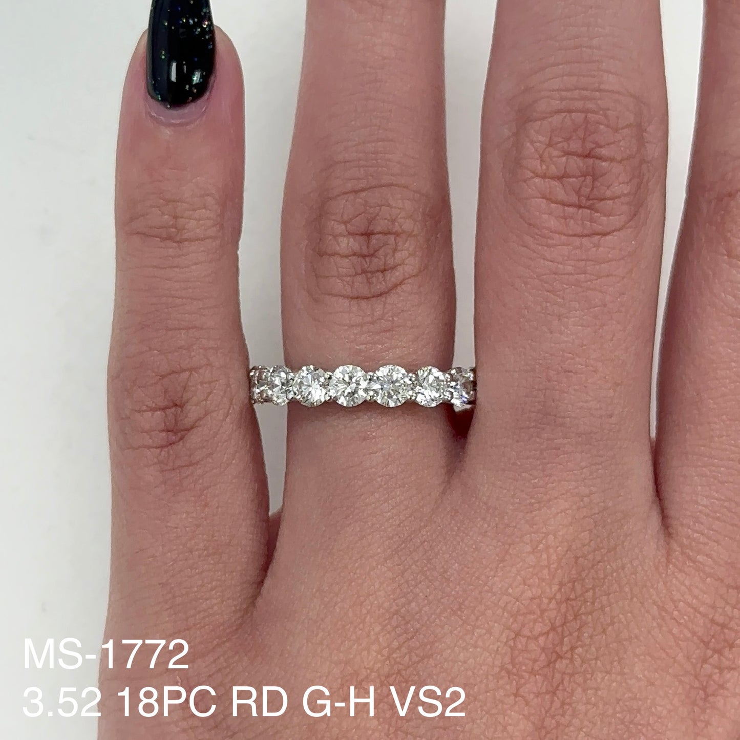 3.52 Cts. Natural Diamond Round Eternity Band
