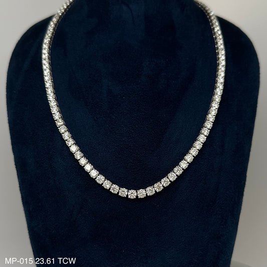 23,61 quilates. Collar de eternidad redondo con diamantes naturales