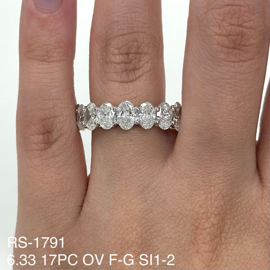 6.33 Cts Natural Diamond Oval Eternity Band
