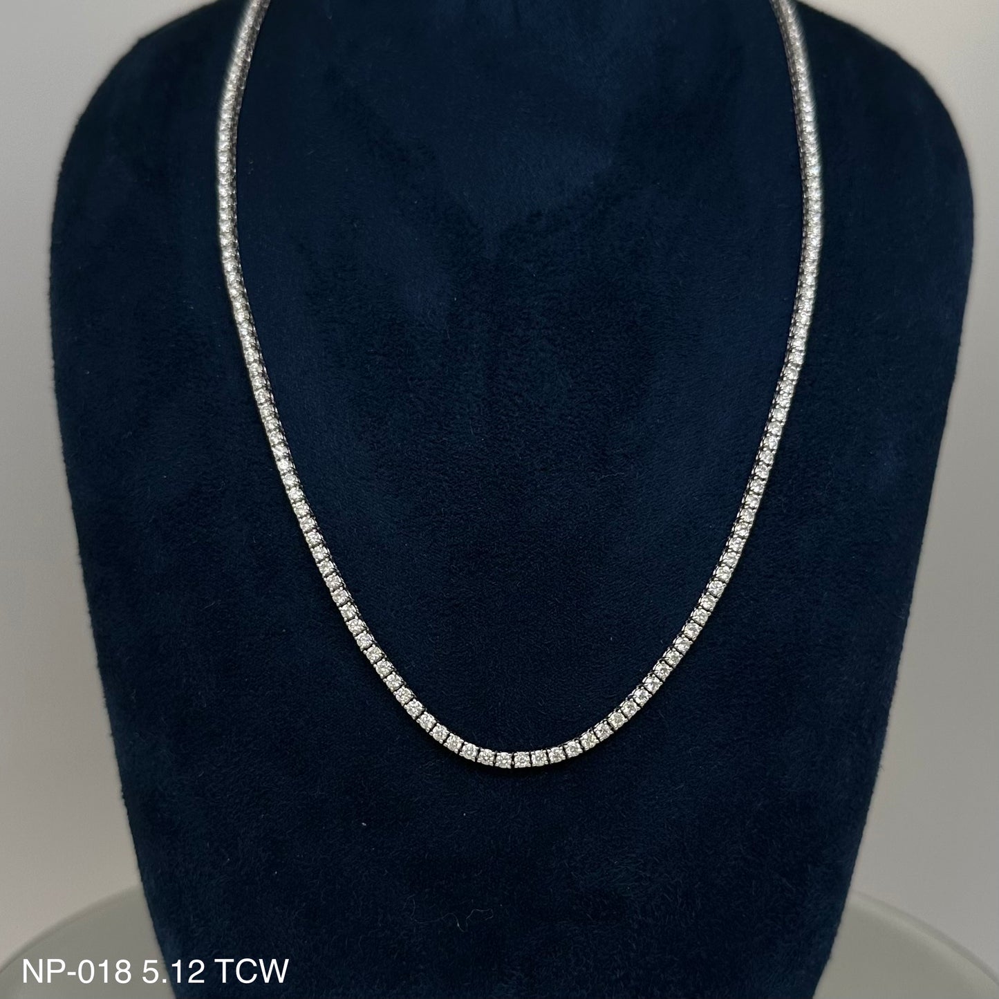 5.12 Cts Natural Diamond Round Eternity Necklace