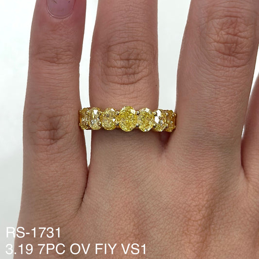 3.19 Cts Natural Diamond Half Oval Eternity Band