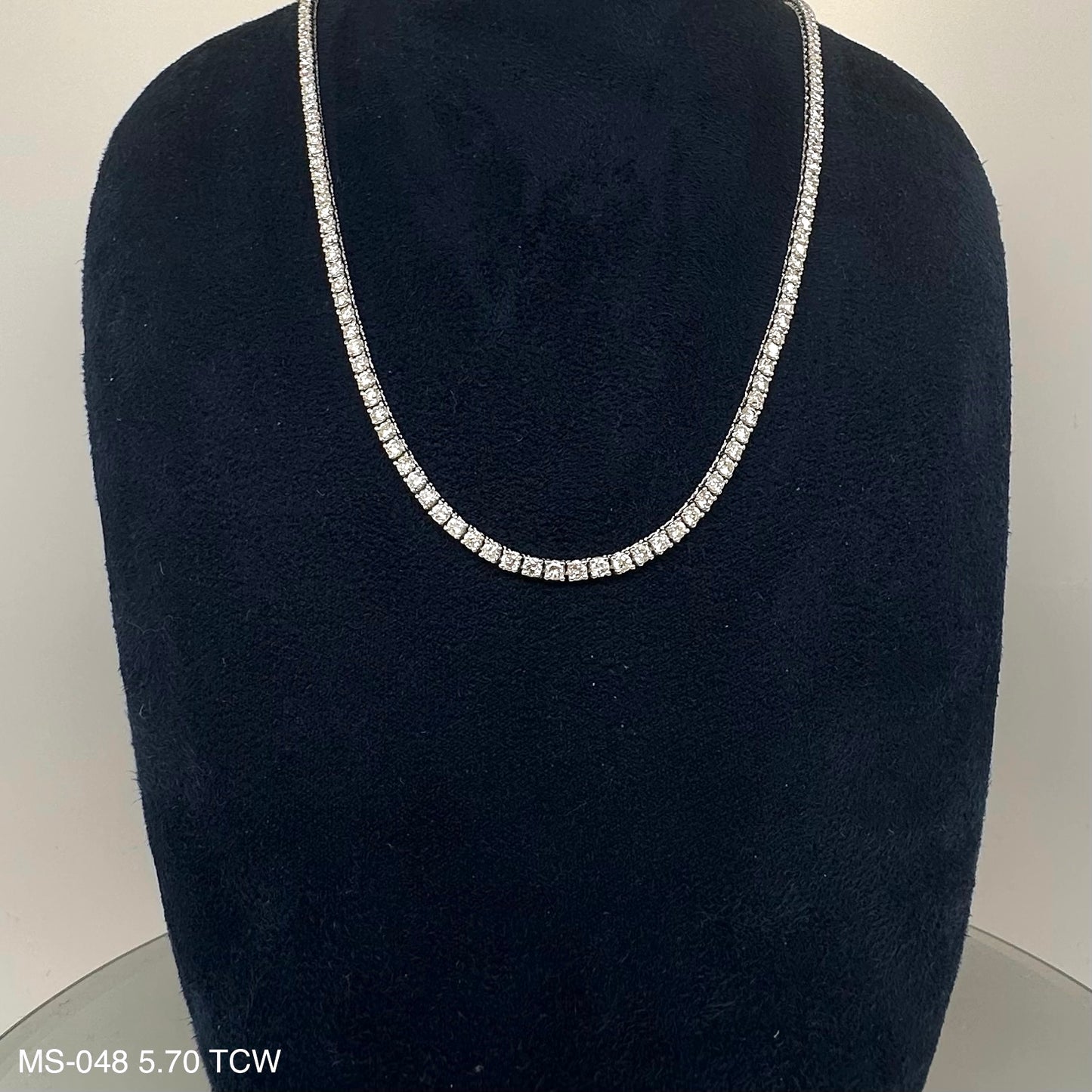 5.70 Cts. Natural Diamond Round Eternity Necklace