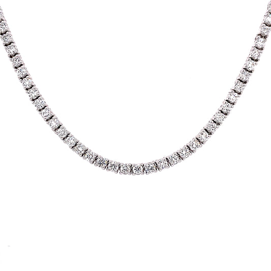 14.15 Cts. Natural Diamond Round Eternity Necklace