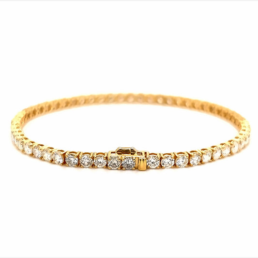 Brazalete de tenis 18k Yg 6.04 Rd Tcw