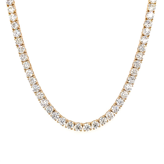 15.68 Cts. Natural Diamond Round Eternity Necklace