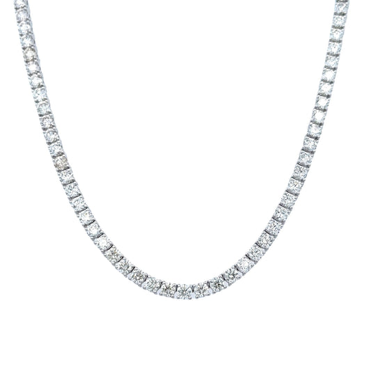 14.82 Cts. Natural Diamond Round Eternity Necklace