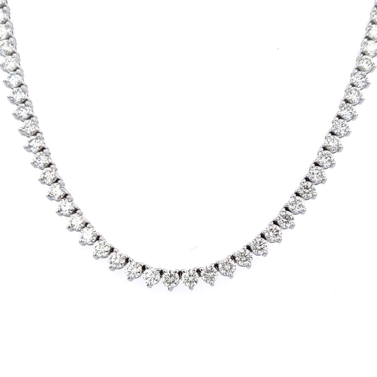 13.48 Cts. Natural Diamond Round Eternity Necklace