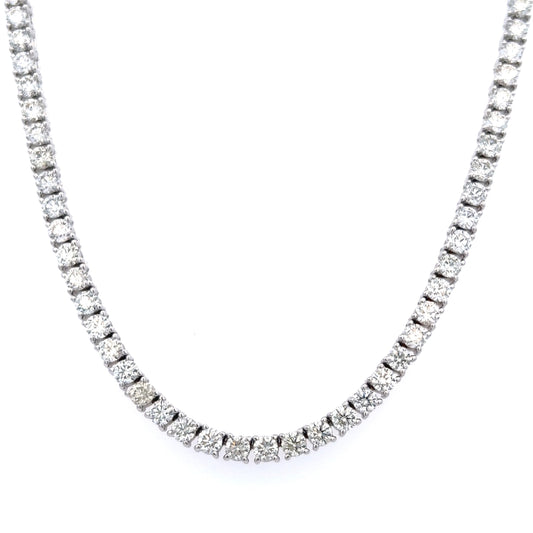 16.90 Cts. Natural Round Diamond Round Eternity Necklace