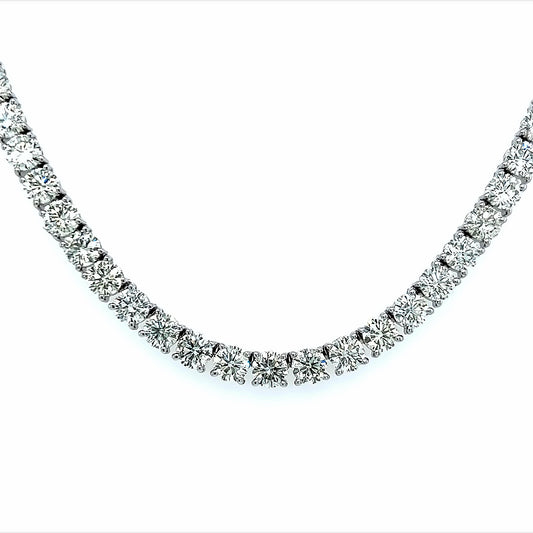 126.47 Cts Natural Diamond Round Eternity Necklace
