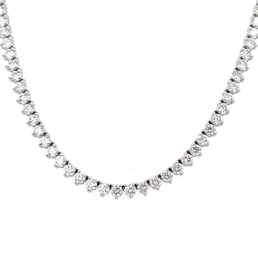 14.08 Cts. Natural Diamond Round Eternity Necklace
