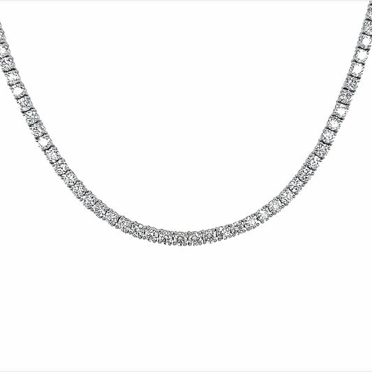 14.59 Cts. Natural Diamond Round Eternity Necklace