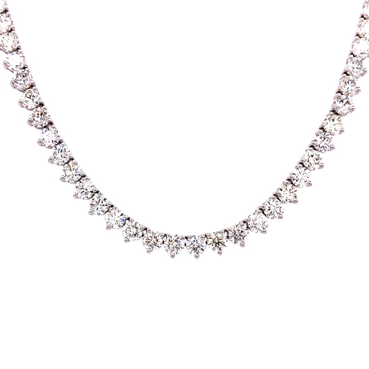 17.55 Cts. Natural Diamond Round Eternity Necklace