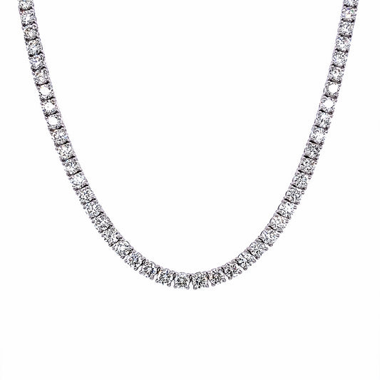 23.61 Cts. Natural Diamond Round Eternity Necklace