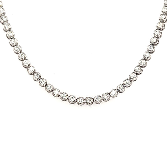 5.04 Cts. Natural Diamond Illusion Round Eternity Necklace